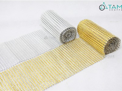 Cuộn ruy băng hạt kim sa bản 12.5cm D4m PK-RB-04